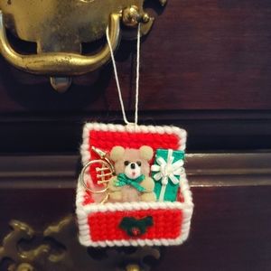 SOLD⭐LAST DAY⭐ Vintage Crochet Toy Box Country Christmas Ornament